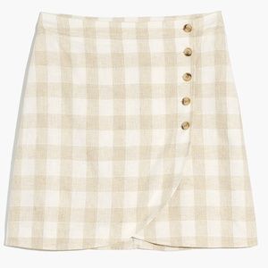 New Madewell Size 14 Skirt Linen-Blend Tulip-Hem Mini Skirt